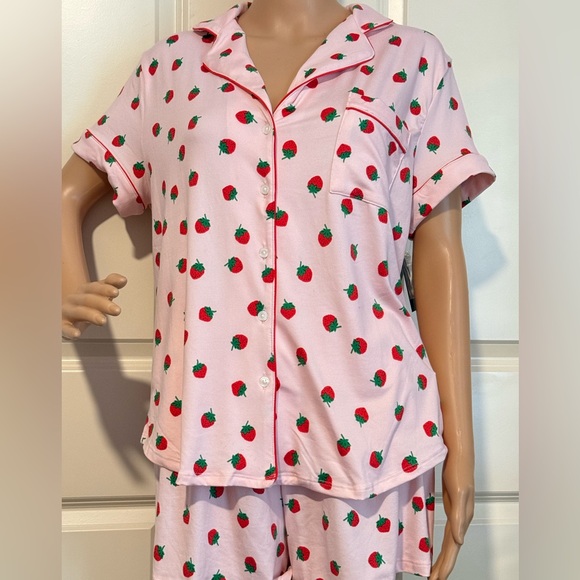 New Kate Spade Sleepwear Short-Sleeve Modal Jersey Notch Collar Boxer PJ Set - Picture 3 of 9